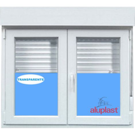 Ventana PVC con Persiana Vidrio Transparente - ALUPLAST - 1200x1355 Blanca 2 Hojas Oscilobatiente (1/7)