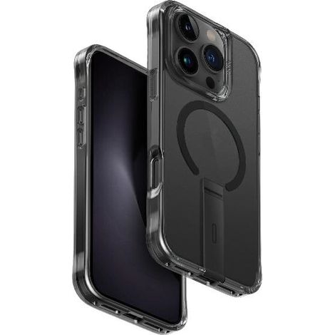 Funda UNIQ Eleva con soporte Vertica para iPhone 16 Pro de 6,3" en negro/negro carbón. (1/5)