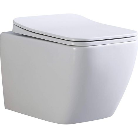 CUBE WC suspendu avec abattant Blanc (1/5)