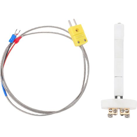 Sonde de capteur de thermocouple de four en céramique de type K 0 à 1300 ℃, tige de 100 mm, fil de 3,0 mm pour la mesure de la température du four à moufle, câble de 1 m (1/5)