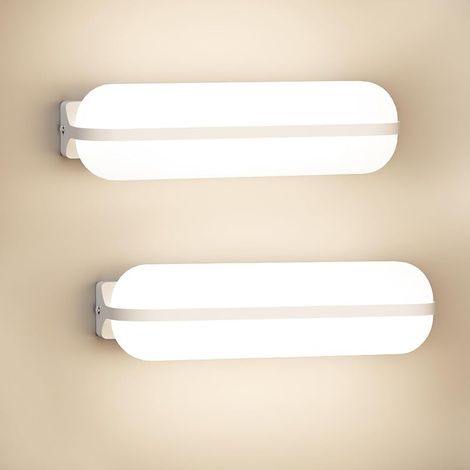 Applique Murale Intérieure LED Blanc - 2 Pack, 20W 2000LM Applique Murale Exterieur, 4000K Up-and-Down Éclairage Lampe, IP65 Luminaires Intérieur pour Escaliers Couloir Jardin Garage WC (1/5)
