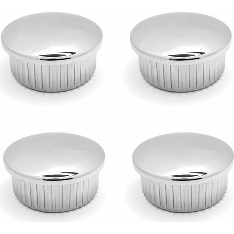 – Lot de 4 embouts de tube plastique rond chromé 10 mm – Résistants à la corrosion et aux rayures – Pour salle de bain et cuisine (1/2)