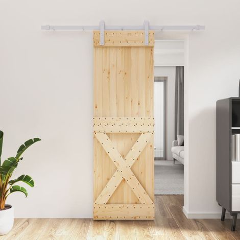 Puerta corredera con herrajes madera maciza de pino 70x210 cm vidaXL (1/5)