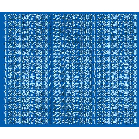 Autocollants chiffres auto-adhésifs 1 cm bleu mat. (1/2)