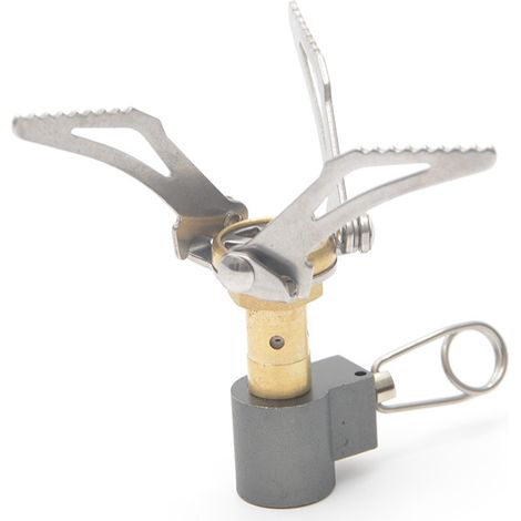 Réchaud à gaz de camping miniature en titane BRS-3000T, 25 g, 2700 W, simple et pliable, pour la randonnée et les activités de plein air. Format A5. (1/5)