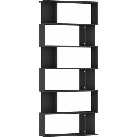 Maison Exclusive - Estantería/divisor madera contrachapada negro