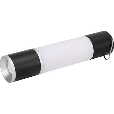 Multifunktionale, per USB aufladbare Camping-Taschenlampe, 6 Leuchtmodi, schwarzes Outdoor-Nachtlicht (1/5)
