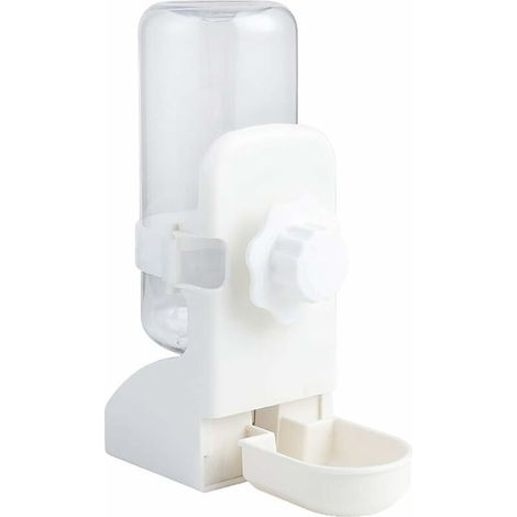 Distributeur Automatique Eau pour Petits Animaux et Petit Abreuvoir Suspendu pour Lapin Cobaye Furet Cochon d'Inde, Blanc