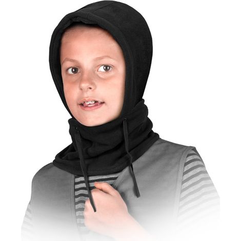 Warme Kinder Schlupfmütze Schwarz