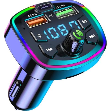 Trasmettitore FM Bluetooth 5.0 per auto, adattatore audio radio MP2 con 3 porte USB (1/5)