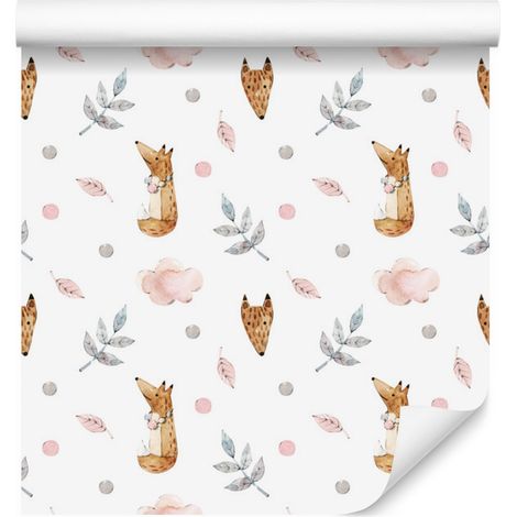 Papier peint renards pour salon et chambre 50x1000 cm (1/5)
