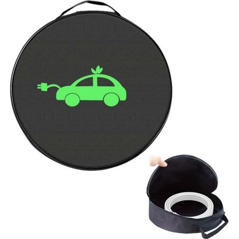Sac noir pour câbles, sac de câble, sac de câble de charge, sac de câble de charge, voiture électrique, organisateur de câbles étanche, petit sac de câbles EV, sac de coffre pour toutes les rallonges, (1/5)