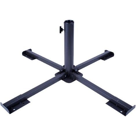 Folding Stand for Outdoor Patio Parasol Diameter 86 x 34 cm, Steel for Pole 38 to 50 mm, Garden Parasol Stand, Parasol Stand, Durable, Lightweight, Compact and Easy to Place (53991) (1/5)
