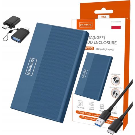 Box esterno per unità disco da 2,5 pollici HDD/SSD SATA USB C 3.1, 6 GB (1/5)