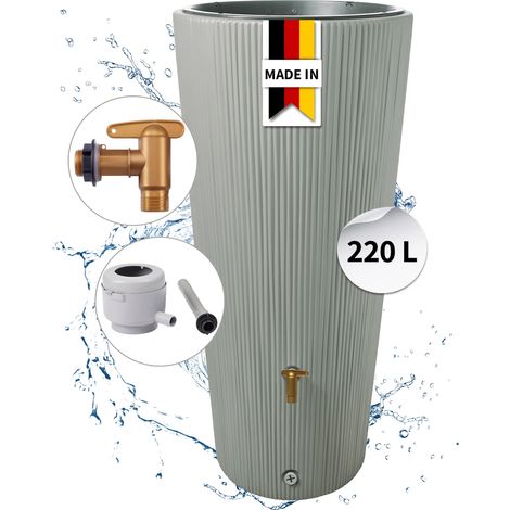 4rain VASO DECOR 2in1 serbatoio pioggia piantabile 220 litri agave incl. rubinetto in plastica e raccordo pluviale