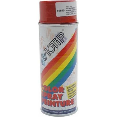 Bombe de peinture Motip Rouge carmin brillant RAL3002 M01640 auto