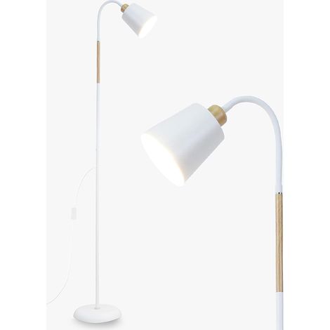Lampadaire Sur Pied Blanc 360° Pivotant Douille E27 max. 60W Lampe de Canapé Moderne en métal avec hauteur 159cm pour Salon Canapé Chambre à coucher(sans ampoules) (1/5)