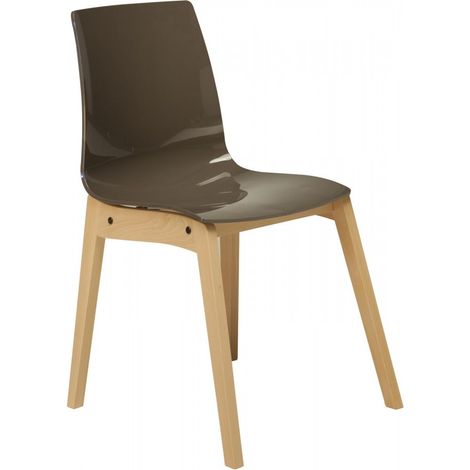 SEDIA LOLLIPO WOOD - GRANDSOLEIL Colore: Moka lucido
