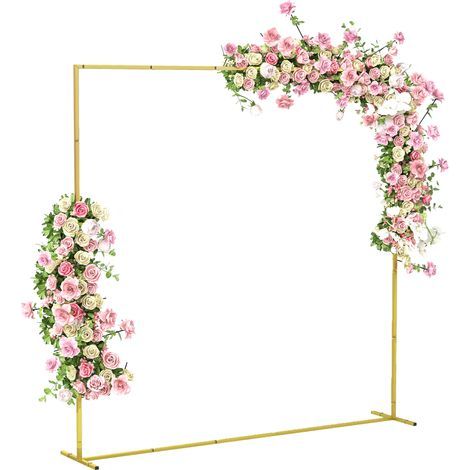Support d'arche de fond en métal doré pour mariage, 2 m, arche de jardin, mariage, arche de ballons floraux (1/5)