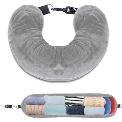 Fillable neck pillow. Soft and breathable. U-shaped neck pillow cover for car. Flight (filling not included). (1/5)