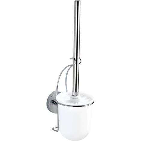 WC-Porte brosse WENKO Vacuum-Loc Milazzo brosse WC sans perçage en chrome brillant support brosse mural fixation sans perçage système vacuum-loc dimensions 10 x 34 x 13 cm pour salle de bain et toilet (1/5)