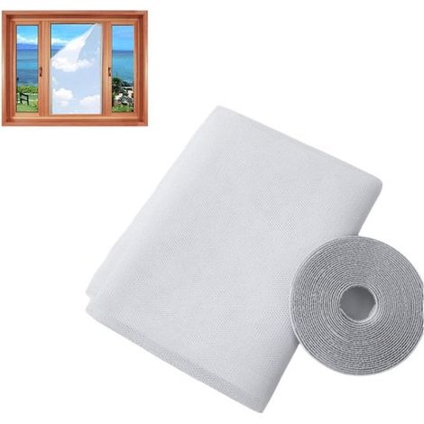 Moustiquaire (1 pièce) – Toile anti-insectes – Moustiquaire autocollante à poser soi-même – Protection anti-moustiques – Respirante et discrète – Convient à différents types de fenêtres – 150 x 150 cm