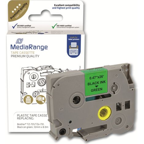 Ruban Mediarange MRBTZ731, remplace Brother TZ-731/TZe-731