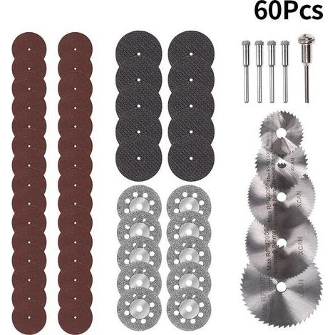60 mini diamond cutting discs, mini circular saw blades, mini high-speed steel cutting discs (1/5)
