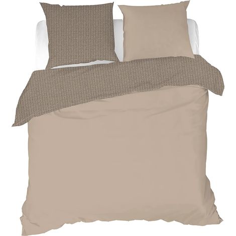 Parure de lit gaze de coton 220 x 240 cm Zig zag sable