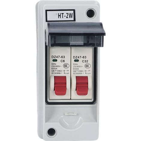 IP65 Wasserdichter, feuerfester 2-Wege-Verteilerkasten Typ C mit 6A-32A Leitungsschutzschalter für den Außenbereich (1/5)