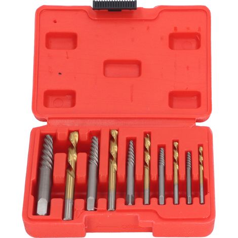 Kit de 10 extracteurs de vis robustes, avec foret à gauche pour retirer les vis cassées. (1/5)