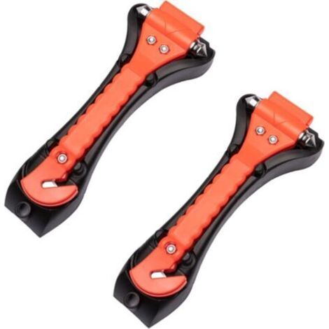 Marteaux de Secours, Marteau Brise-vitre Et Coupe 2 en 1 Brise Vitre Coupe Ceinture Voiture Brise Vitre d'urgence avec Survival Whistle Marteau de Sûreté de Voiture Auto Matériel d'urge (1/5)