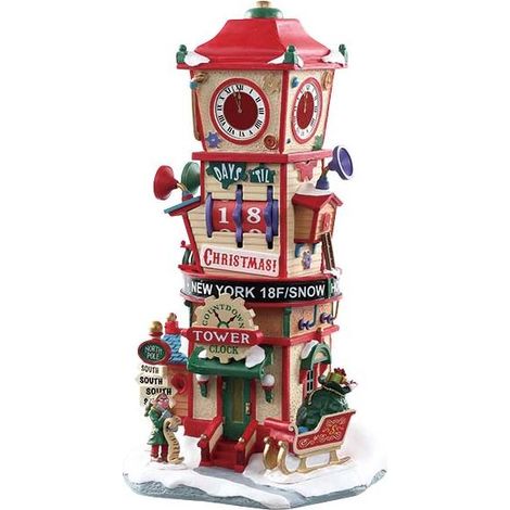 Paesaggio torre dell'orologio countdown VILLAGGIO DI NATALE LEMAX 73333 - GIOSTRINA NATALIZIA Countdown clock tower (1/2)