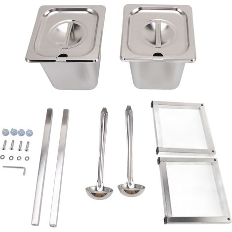 Lot de 2 supports à confiture détachables en acier inoxydable poli, avec couvercle et cuillère, pour pot de 15 cm, idéal pour maison et restaurant. (1/5)