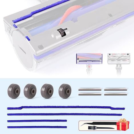 Bandes en peluche douce + axe + rouleau de rechange pour Dyson V6 V7 V8 V10 V11 DC62 Tête de nettoyage à entraînement direct Plaque de semelle, pièces détachées pour Dyson Brosse (1/5)
