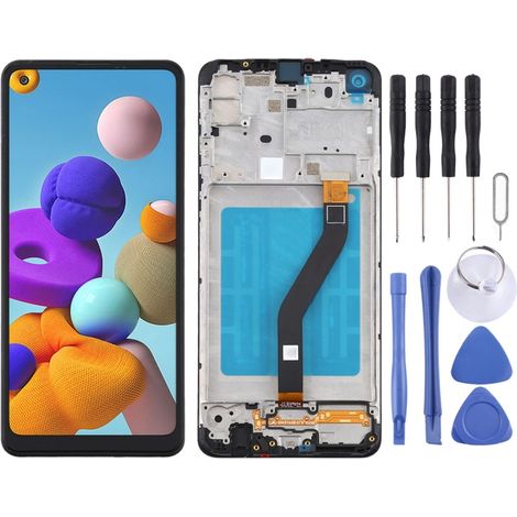 Compatible with the Samsung Galaxy A21 / SM-A215 LCD touchscreen with frame (1/4)