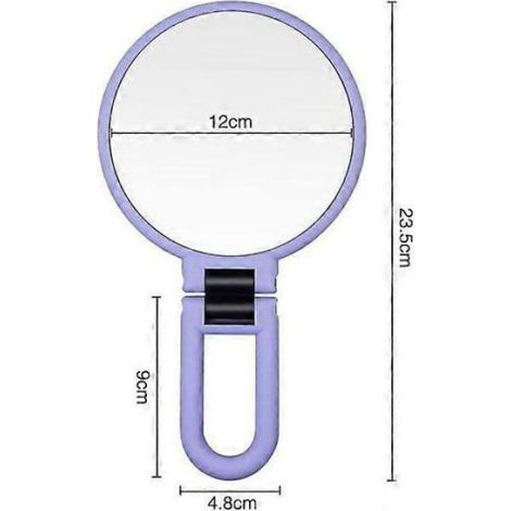 Miroir Double Face - Grossissant 15x Et HD - Pied Rotatif 360° - Portable Violet - 1 Pièce (1/5)