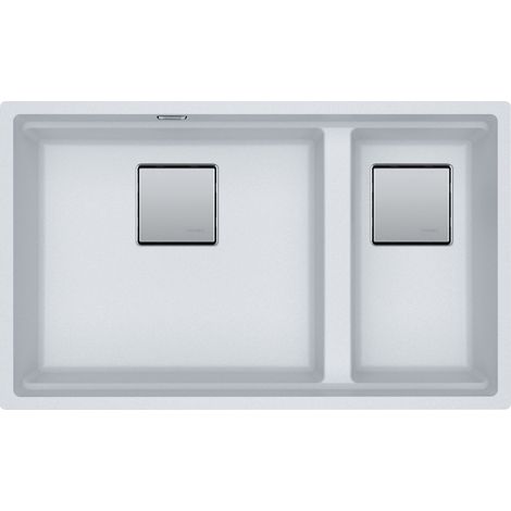 Evier Franke Kubus 2.0 Fragranit+ KNG120 - Blanc Artic (moucheté) - Vidage : Manuel (1/2)