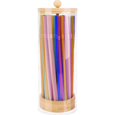 Porte-Couverts de Table Organiseur Transparent Multifonction Bois Simple Porte-Pailles, Cuisine Salon (1/5)