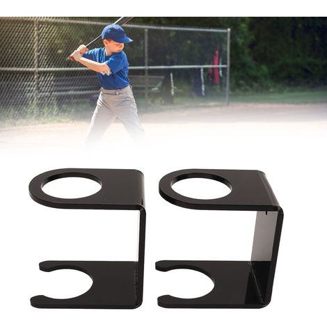 Porte-Bâton Murale en Acrylique - Support Double pour Bâtons et Balles - 2 Pièces Noir pour Maison Bureau Collection (1/5)