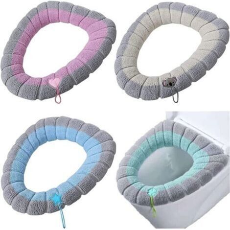 4 Pièces 42x38cm Coussin Siège de Toilette Lavable Coussinets de Couverture de Siège de Toilette Housse de Siège de Toilette avec Boucle de Suspension pour Femmes,Futures Mères,Personnes Agées (1/4)