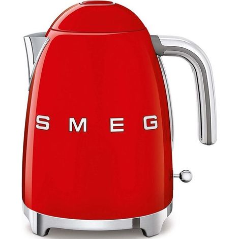 CMT – Bouilloire SMEG 1,7 L rouge – 2 400 W – Socle sans fil 360° – Arrêt automatique à 100 °C – Filtre anti-calcaire inox amovible