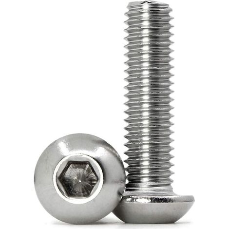 M6 x 10mm 40PCS Bouton vis à tête hexagonale acier inoxydable 304 Boulon à tête hexagonale Entièrement Filetée Boulons (1/4)
