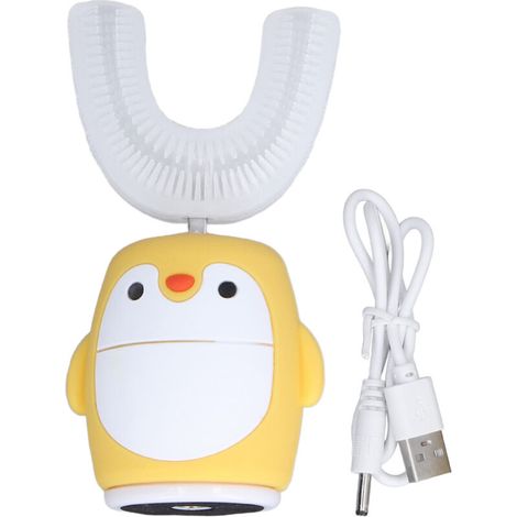 Brosse à dents électrique enfant en forme de U, 5 modes étanches, soin buccal 360° pour enfants (1/5)