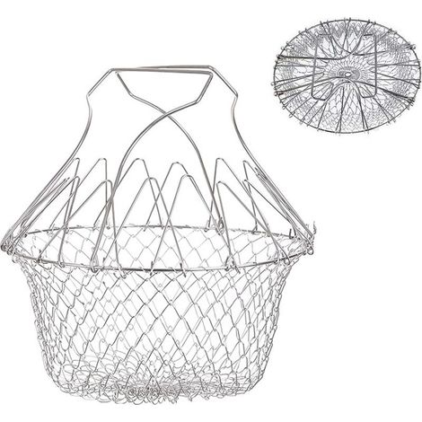 Panier à Frire, Panier a Salade Tamis Cuisine Inoxydable Fry Extensible Chef Panier Cuisine (1/5)