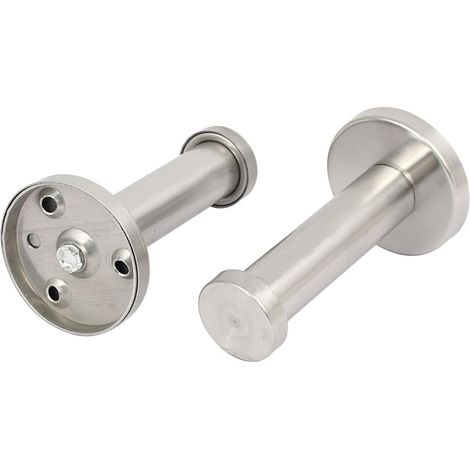 2stk Badezimmer-Zubehör Hängende zylindrische Form einzelne Hanger Kleiderhaken Silver Handtuchhaken