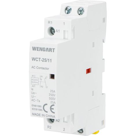 AC Contactor WCT-25,2P Contacts 1NO1NC,AC230V 25A,Longer Electrical Life, Making Household Appliances Safer (1/5)
