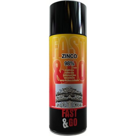 Fast &amp Go 400 ml Spray Zinc 98% Galvanisation A  froid pour portails repeindre