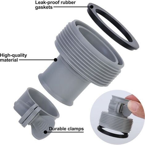 Adaptateur de tuyau INTEX 1.25 pouce type B pour système filtration et eau de mer, connexion étanche et efficace (1/3)