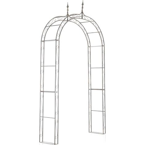 Arco di rose rampicanti decorazione da giardino 144x128 cm in metallo bronzo 100003938